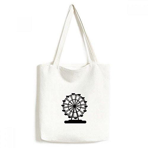 Sac fourre-tout en toile silhouette grande roue multicolore lavable 33x40cm