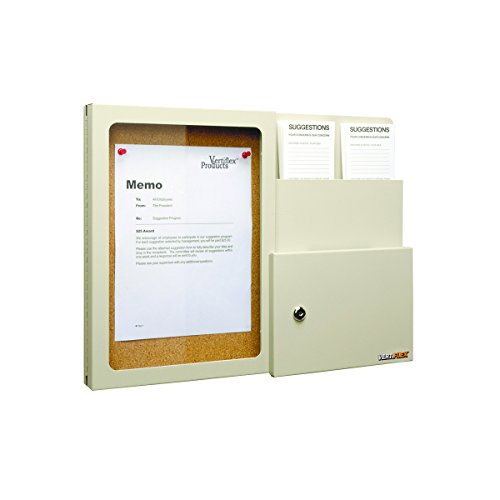 Vertiflex Suggestion Box with Message Board, 20.75 x 15.5 x 2.25 inches, Wall Mounting, Putty (VF50344)