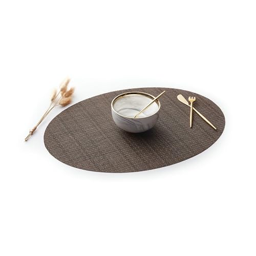 Set de table tressé ovale anti-tache lavable pour protéger la table - 3