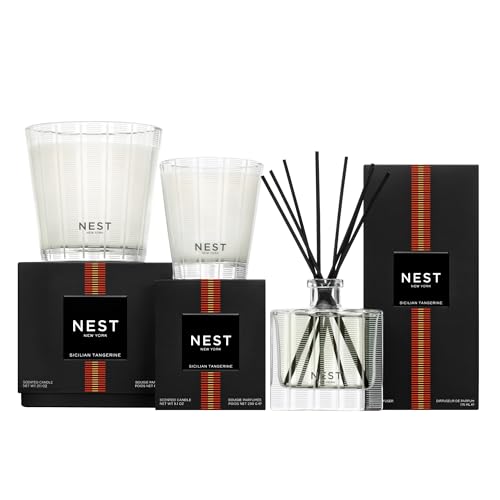 Image of NEST New York Reed Diffuser Liquid Refill, Sicilian Tangerine - 5.9 fl oz - Fragrance for Up to 90 Days - Flame Free