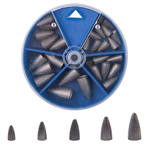 JSHANMEI Fishing Worm Weight Sinkers Bullet Weight Fishing Sinkers Assortment Kit Fishing Tackle Box Set 29pcs
