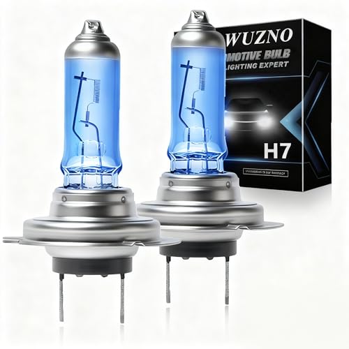 Wuzno H7 Halogen Headlight Bulb 12V 55w White 5000K Fog Light Bulbs 12972 64210 Super Bright Replacement Headlamp