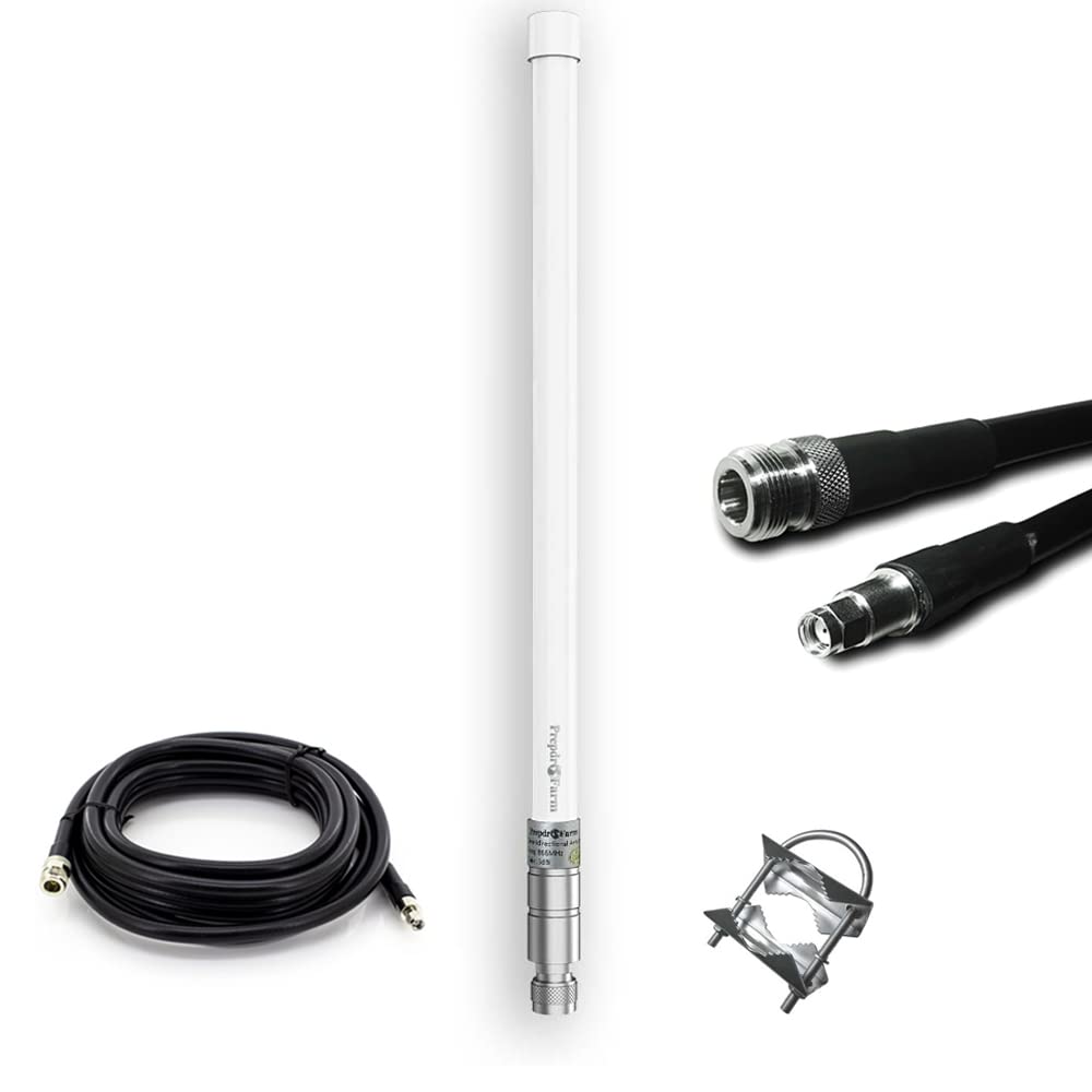 Lora Antenna 868MHz Helium 4dBi Lora Fibreglass with Extension LMR400N Female - SMA - RP Male Cable 10 Meters for Hotspot Miner RAK Nebra Bobcat SyncroBit