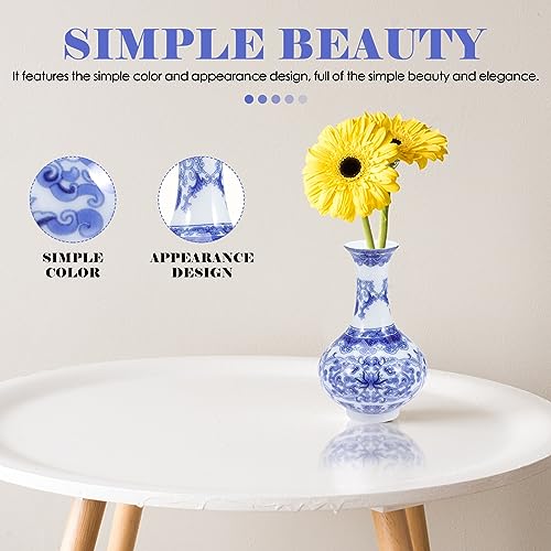 Homoyoyo Blue and White Porcelain Vase Chinoiserie Vase Chinoiserie Decor Ceramic Planter Adornment Planter Household Dried Flowers Small Ceramics - Image 2