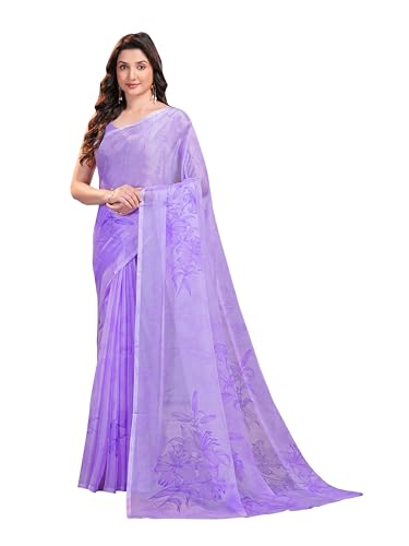 Image of Garden Vareli Floral Print Chiffon Saree
