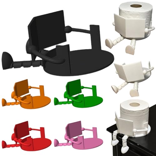 読書トイレットペーパーホルダー 読書トイレットペーパー収納ラック 自立 面白い 可愛い ティッシュロールオーガナイザー かわいい 楽しい ペーパーディスペンサー 取り付け簡単 リビングルーム キッチン 洗面所 バスルームアクセサリー 贈り物にも最適 (ブラック) [並行輸入品]