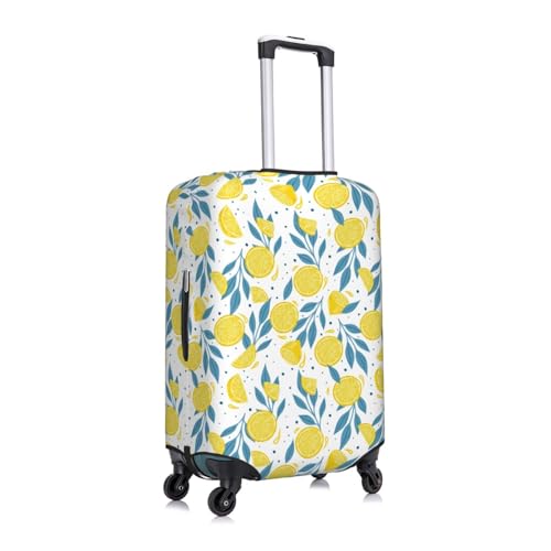 Lemons and Leaves Print Luggage Cover Washable Elasticated Suitcase Covers TSA Approved Stylish Dust and Scratch Resistant Case Protector for Kids and Adults3