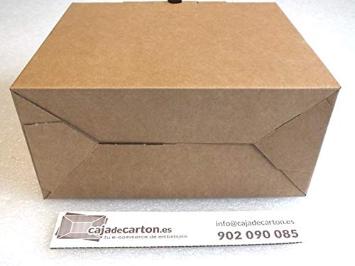 Pack 25 Cajas maletín de 280x130x234mm. con asa para envíos de fácil montaje.