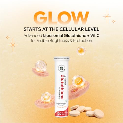 Image of CUREFOREVER Glutathione Tablets for Skin Whitening - Liposomal Effervescent Tablets with Vitamin C for Clear, Glowing, Youthful Skin, Powerful Antioxidant, High Absorption, 80 Tablets