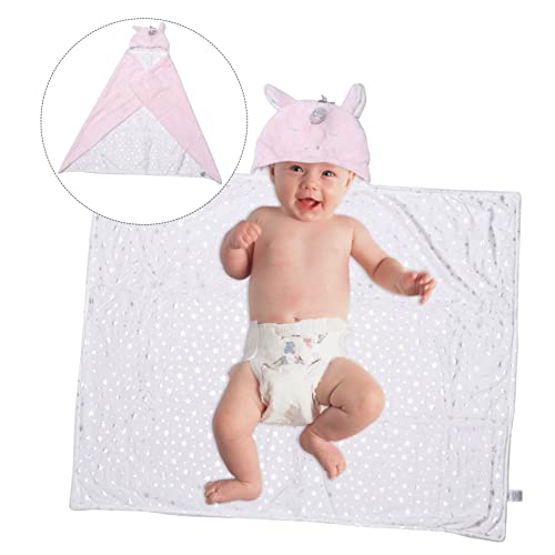 Kisangel 1Pc Unisex Hooded Bathrobe Soft Cotton Animal Bath Towel for Versatile Use as Towel Bathrobe Blanket Durable Skin Friendly Cute Unicorn Design3