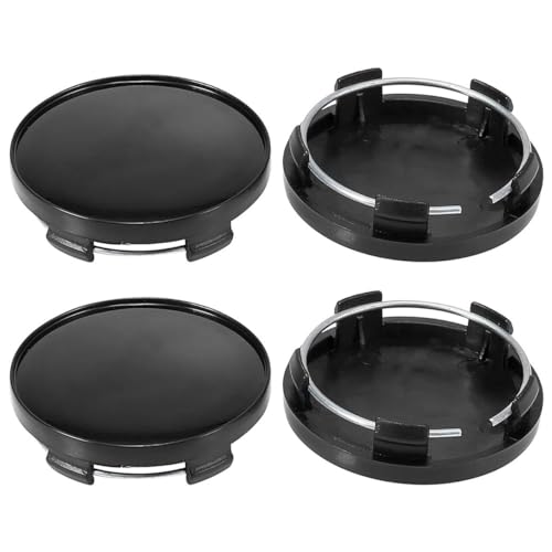 4 Cache-moyeux Pour Jantes Voiture – Diamètre 68 Mm, Noir Et Blanc, Remplace Vos Enjoliveurs Centraux