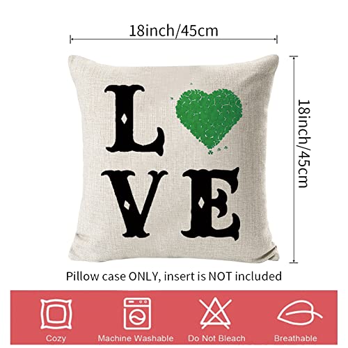 Set Of 4 St Patricks Day Throw Pillow Cover 18 X 18 Inch Memorial Day Decor Love&Home Buffalo Decorative Pillow Covers Decorative Farmhouse Cushion Cases For Home Decor #TOP1