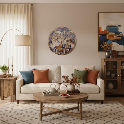 Miniatura 3 de Metalartwalldecor Árbol De La Vida, El Calor Del Color 60 Cm, Decoración Mural De Metal Familia De 4