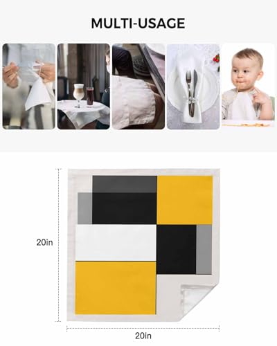 Servilletas de Tela Pack x4 Geométricas Amarillo Negro miniatura 5