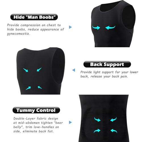 Gynecomastia Compression Shirts, Mens Slimming Body Shaper Vest, Tummy Control Undershirts2