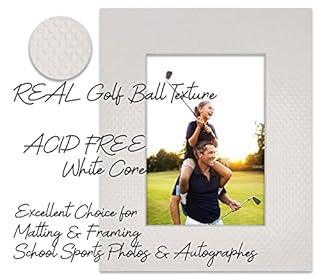 Poster Palooza 16x20 Mat Bevel Cut for 11x14 Photos - Acid Free Golf Ball Texture Precut Matboard - For Pictures, Photos, Framing - 4-ply Thickness