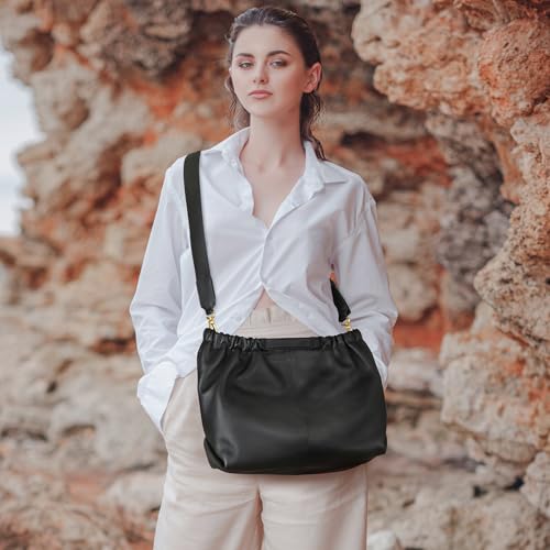 Image of Iswee Genuine Leather Purses for Women Shoulder Handbags Designer Hobo Crossbody Purse Top Handle Purse