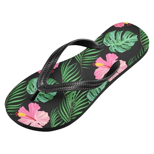 Burbuja Hibiscus Flowers Flip Flops for Women Men, Soft Thong Sandals Rubber Slippers for Pool Beach Essentials2
