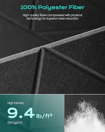Image of 12 Pack Geometric Sound Proof Foam Panels for Walls 12 inchx12 inchx0.4 inch Fiber