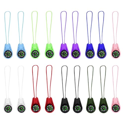 SWYSGS 18 Piezas Mini Brújulas de Supervivencia Multicolor con Cordón, Mini Brújula de Supervivencia Multicolor Brújula ，Brújula para Deportes al Aire Libre