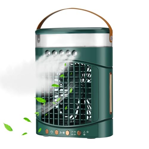 Tragbare Klimaanlagen | Kühler, Nebelventilator, Desktop- Verdunstungskühler, USB- Aufladung, 3 Windgeschwindigkeiten, geräuscharmer Luftkühler für kleine Räume, Auto-9