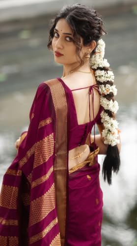 Image of C J Enterprise Women's Pure Kanjivaram Soft Silk Saree Banarasi Style Ladies Sadi With Blouse Piece for Wedding (Eagle-3-51)
