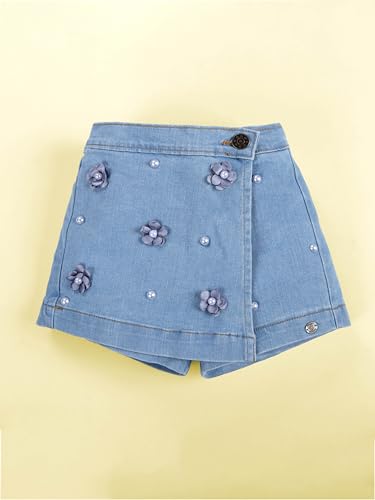 Image of KiddoPanti Girls Denim Over Lap Shorts