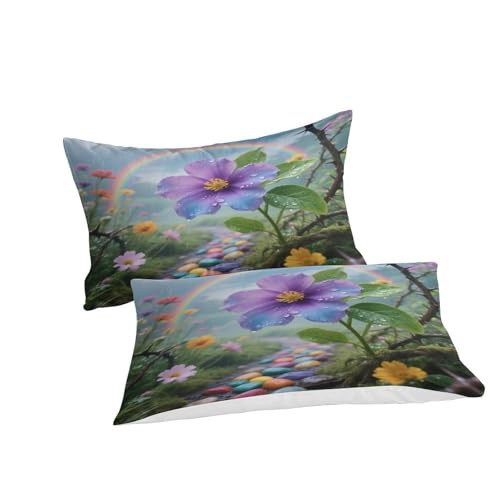 Housse de couette violette fermeture éclair cachée pour lit simple microfibre 140x200 - 3