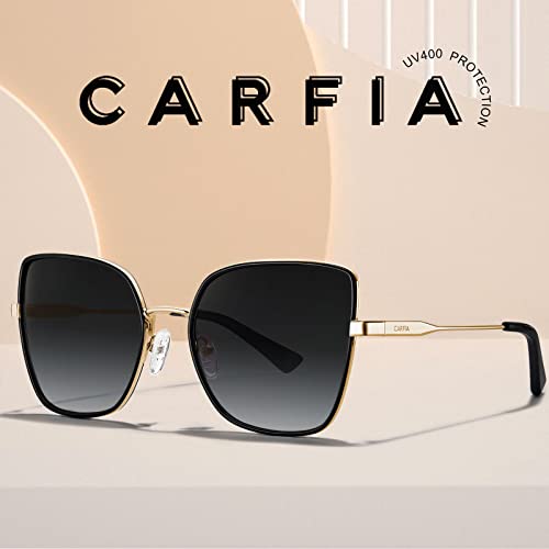 CARFIA Fashion Metal Sunglasses for Women Polarized UV Sun Protection Nickel-free Plating Frame CA53832
