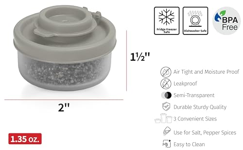 Image of Signoraware BPA Free Plastic Small Spice Sprinkles & Shaker (40ml x 2 | Set of 2 | Grey)