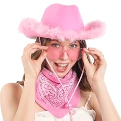 Pink Feather Hat Glasses Bandana
