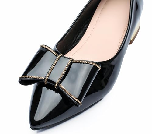 Women's Low Block Chunky Heels Pumps Shoes Pointed Toe Closed Toe Work Pumps Comfortable Slip-on Heels3