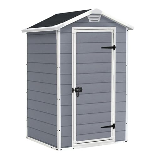 Mondo Viro Maison de jardin en résine 1 porte ''Stilos'' 129 x 103 cm 196 h, Cabane Exterieur Rangement Extérieur