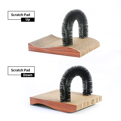 FUKUMARU Cat Self Groomer 2.0 Version, Cat Arch Face Scratcher | Cat Back Grooming Massager Toy Brush for Indoor Kitten and Small Dog, Durable Cat Scratching Pad Included - Image 4