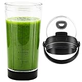 Mixgefäß Ersatzbecher kompatibel mit Ninja Blast Tragbarer Mixer BC151EUNV BC151EUBK BC151EUPR BC151UKEM BC151UKNV BC151WH, 530ml Mixer Becher mit Auslaufsicherer Deckel Zubehör (Schwarz)