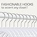 MOERKADA Hangers 50 Pack,Ultra-Thin Plastic Clothes Hangers (17.7 Inch) - Space-Saving Slim Hangers with Non-Slip Grooves for Wardrobe, Closet & Dorm Organization(White)
