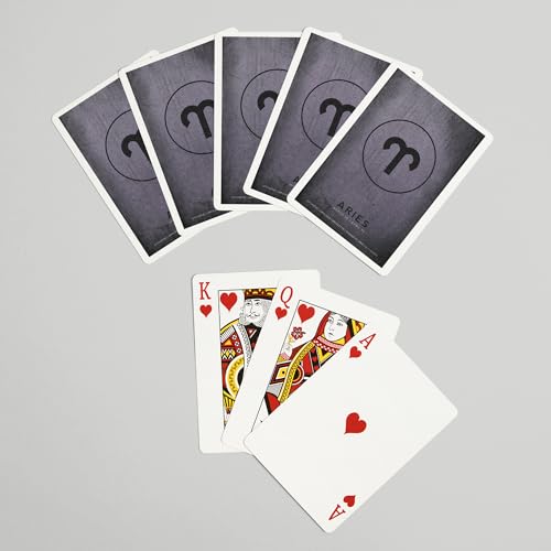Baraja Zodiacal Aries, 52 cartas para adultos, tamaño póker miniatura 7