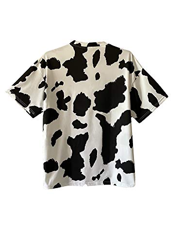 Women's Short Sleeve Round Neck Colorblock Cow Print Summer Casual Oversized T Shirt Tee Tops2