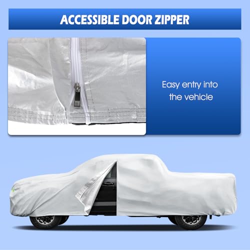 Image of Car Cover Custom Fit for Toyota Tundra 5.5Ft Bed 2000-2026, Migaven Waterproof Full Exterior Cover Sun Rain Protection with Door Zipper (Not Include Mirror Pocket)