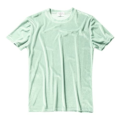 Stoppuhr Herren Herren-Velours-Mode-Hip-Hop-dünne, einfache, kurzärmlige T-Shirts Rennrad Tank Top (Mint Green, M)