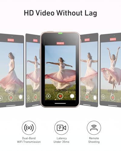 Image of TELESIN Zoom Vlog Selfie Monitor Screen for iPhone 17-11 Series & Android | Magnetic Back Camera Monitor for Phone,Wireless iPhone Mirror Screen for Photo /TikTok Live Stream /Vlogging,3-Level Brightness