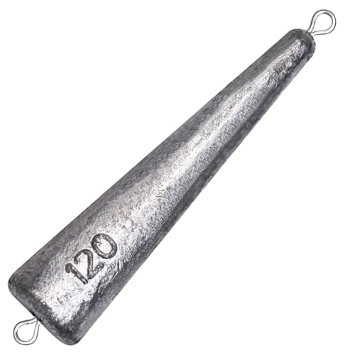 CWSDXM Through Wire Inline Torpedo Sinkers, Saltwater Bullet Fishing Weight for Trolling, Double Ringed Conical Sinkers for Bottom Fishing Surf Fishing 1-5 oz(4 oz, 3 pcs)