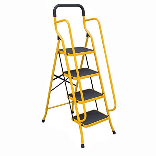 Gmlsd Ladders,Household Four-Step Ladder, Indoor Handrail Ladder Non-Slip Metal Outdoor Ladder/Yellow/538.5158Cm #TOP27