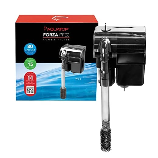 Aquatop Hang On Back Filter True 4 Stage Filtration, Super Quite 15 - 25 Gallon Tank w/ Shrimp Guard - PFE3
