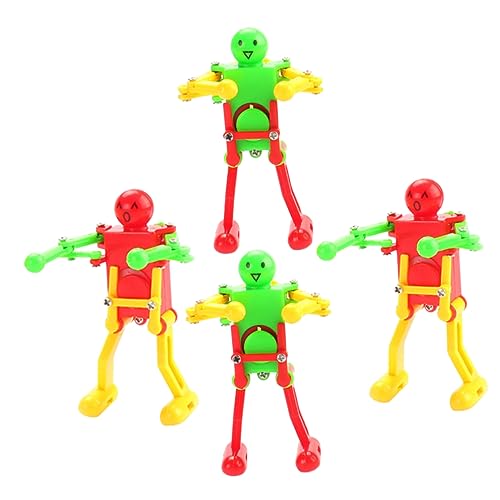 SUPVOX Clockwork Dancing Robot Toys 4 Pack Windup Toys for Boys and Girls Develop Motor Skills No Battery Required Fun for Occasion Random