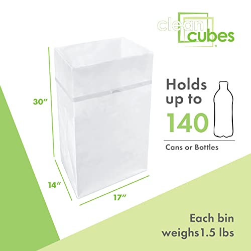 Image of Clean Cubes 30 Gallon Pop-Up Trash Cans 3-Pack, Instant Extra Trash Space | Extra Trash Space Without Mess, No Tape or Assembly Required, Pre-Fitted Liner Inside, Wire-Reinforced Opening, White