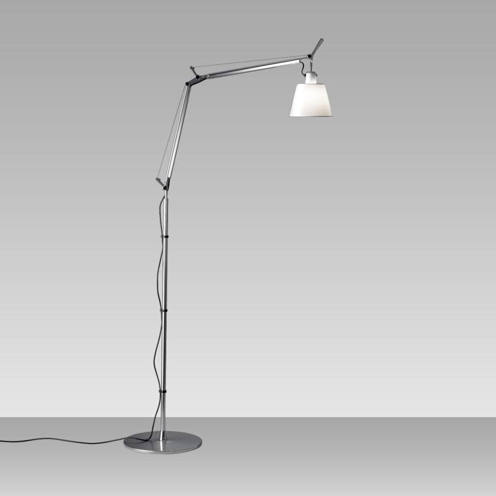 Artemide Tolomeo 75W E26 Silver Fiber Shade Aluminum Floor Lamp