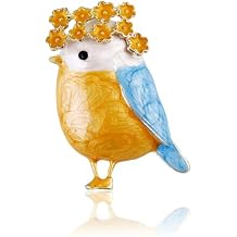 Animal Brooch Pins Set Women Vintage Crystal Enamel Pin Rhinestone Peacock Bee Fish Bird ladybird Cat Retro Insect Shape Pins Jewelry for Men Christmas Mothers Day Xmas Gift Bird