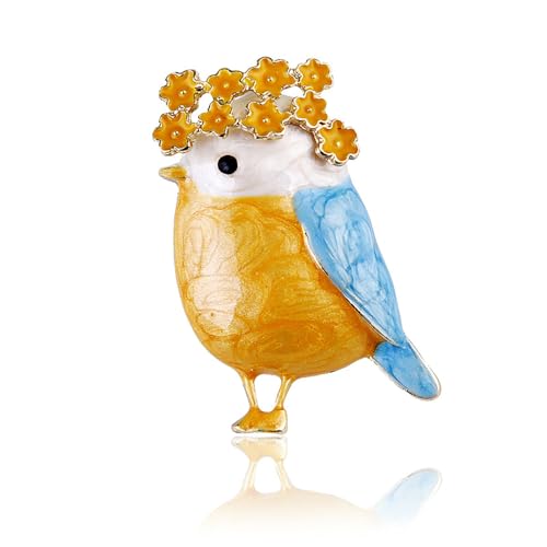Image of Animal Brooch Pins Set Women Vintage Crystal Enamel Pin Rhinestone Peacock Bee Fish Bird ladybird Cat Retro Insect Shape Pins Jewelry for Men Christmas Mother's Day Xmas Gift (Bird)