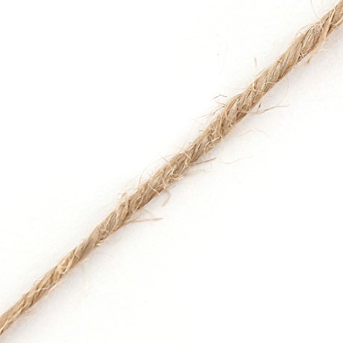 Sourcingmap Jute Burlap Craft Ribbon Twine Rope Cord String Pack Roll 2mm Dia 50m Length Tan - Image 2